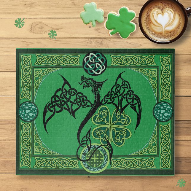 Irish Green Dragon Celtic Jigsaw Puzzle (Creator Uploaded)