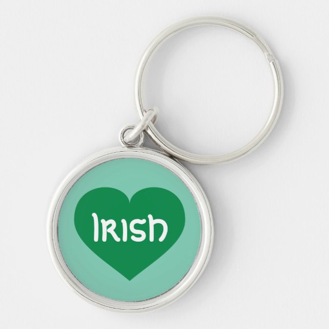 Irish Green Heart Key Ring (Front)