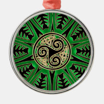 Irish Green Mandala Celtic Triskele Ornament