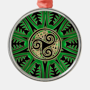 Irish Green Mandala Celtic Triskele Ornament