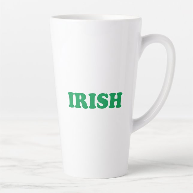 Irish green modern typography St. Patrick's Day Latte Mug (Right)