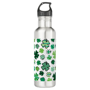 Irish Green Pattern Shamrocks 710 Ml Water Bottle