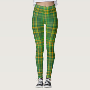Irish Green Plaid (Tartan) Custom Leggings