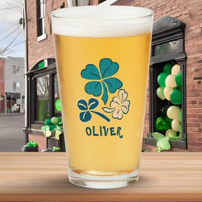 Irish Green Shamrock Clover Personalised  Glass (Creator Uploaded)