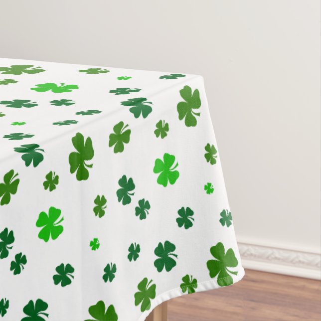 Irish Green Shamrocks St. Patricks Day Tablecloth (In Situ)