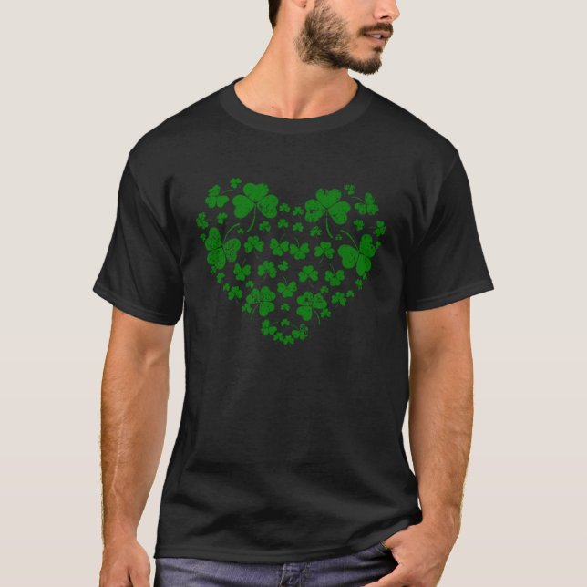 Irish Green St Patricku2019s Day Big Heart Made of T-Shirt (Front)