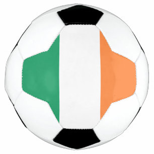 Irish green white orange tricolour flag patriotic soccer ball