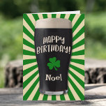 Irish Guinness Pint Happy Birthday Card<br><div class="desc">Send an Irish birthday greeting with this trendy custom Guinness pint greeting card. Easily add a name to the front and a personal message inside the card using the "personalise this template" box.</div>
