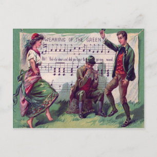 Irish Gypsy Wearing of The Green Jig Postcard