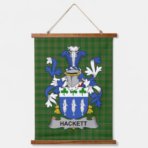 Irish Hackett Coat of Arms Family Crest Hanging Tapestry