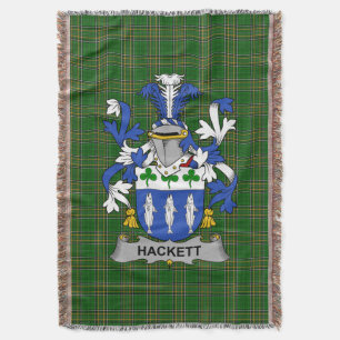 Irish Hackett Coat of Arms Family Crest Ireland Throw Blanket