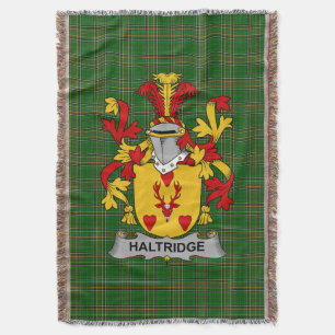 Irish Haltridge Coat of Arms Family Crest Ireland Throw Blanket