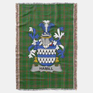 Irish Hamill Coat of Arms Family Crest Ireland Throw Blanket