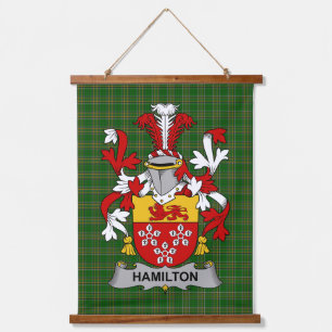 Irish Hamilton Coat of Arms Family Crest Hanging Tapestry