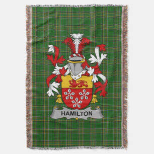 Irish Hamilton Coat of Arms Family Crest Ireland Throw Blanket