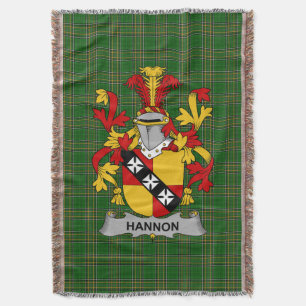 Irish Hannon or O_Hannon Coat of Arms Family Cres Throw Blanket