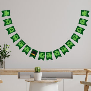 Irish Happy Birthday Green Clover Bunting