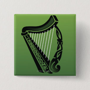 Irish harp 15 cm square badge