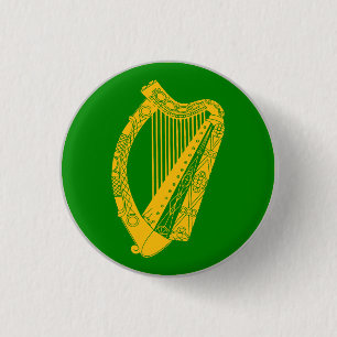 Irish Harp 3 Cm Round Badge