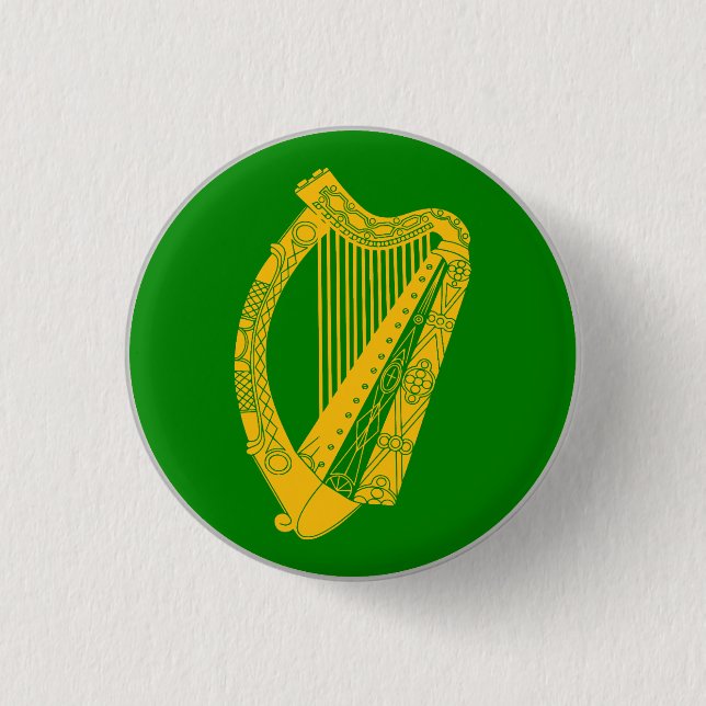 Irish Harp 3 Cm Round Badge (Front)