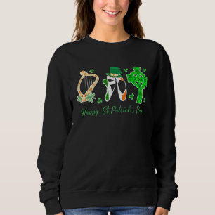 Irish Harp Ballet Shoes Celtic Cross Happy St Patr Sweatshirt