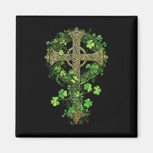 Irish Harp Celtic Cross Knot Clover St Shamrock Magnet