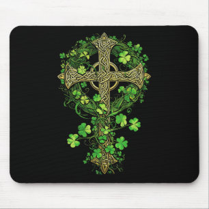 Irish Harp Celtic Cross Knot Clover St Shamrock  Mouse Pad