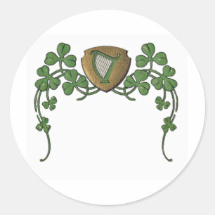 Irish Harp Classic Round Sticker