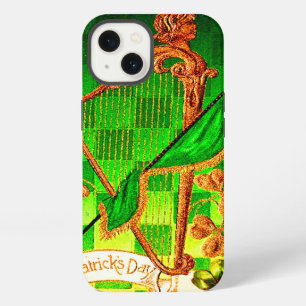 IRISH HARP, GREEN GOLD SHAMROCKS St Patrick's Day iPhone Case