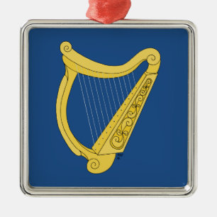 Irish Harp Metal Ornament