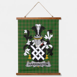 Irish Harrington Coat of Arms Family Crest Hanging Tapestry
