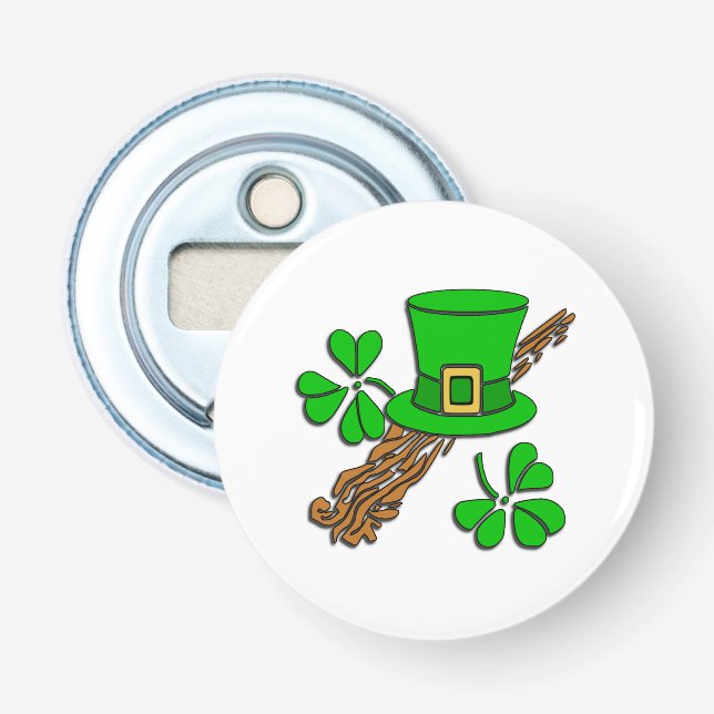 Irish Hat and Shamrocks Bottle Opener (Front)