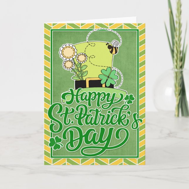 Irish Hat - Happy St. Patrick's Day Card (Front)