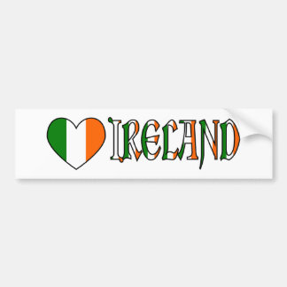 Irish Heart Flag & Word Ireland Bumper Sticker