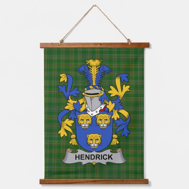 Irish Hendrick or O_Henrick Coat of Arms Family Cr Hanging Tapestry (Front)