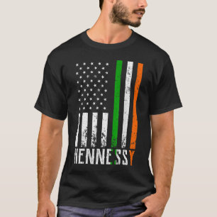 Irish HENNESSY Family American Flag Ireland Flag T-Shirt