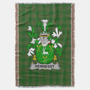Irish Hennessy or O_Hennessy Coat of Arms Family Throw Blanket