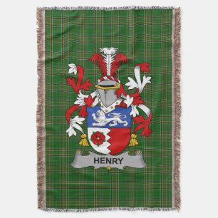 Irish Henry or O_Henry Coat of Arms Family Crest Throw Blanket