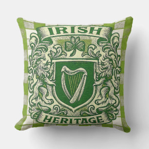 Irish Heritage Crest • Vintage St. Patrick’s Day Cushion