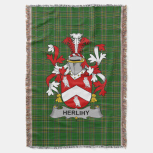  Irish Herlihy or O_Herlihy Coat of Arms Family Cr Throw Blanket