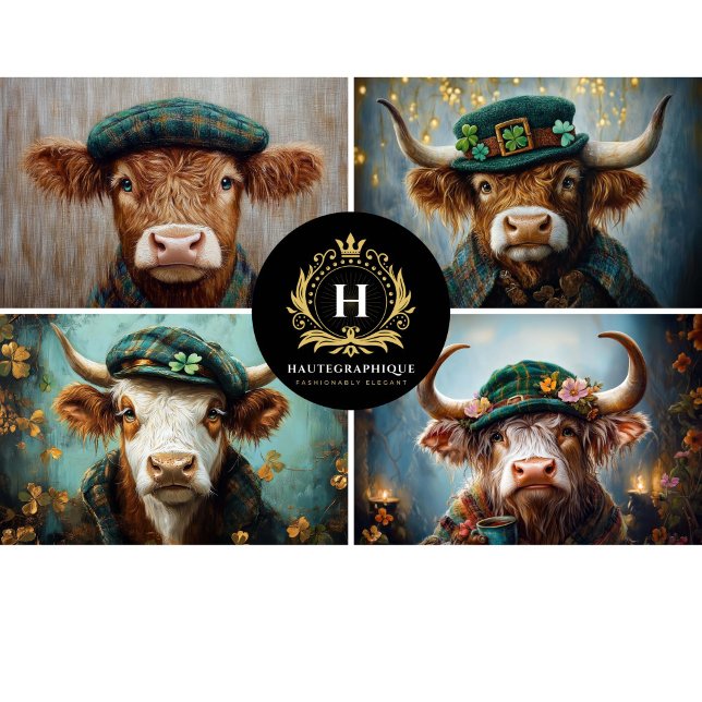 Irish Highland Cows Collage Decoupage Tissue Paper (Creator Uploaded)