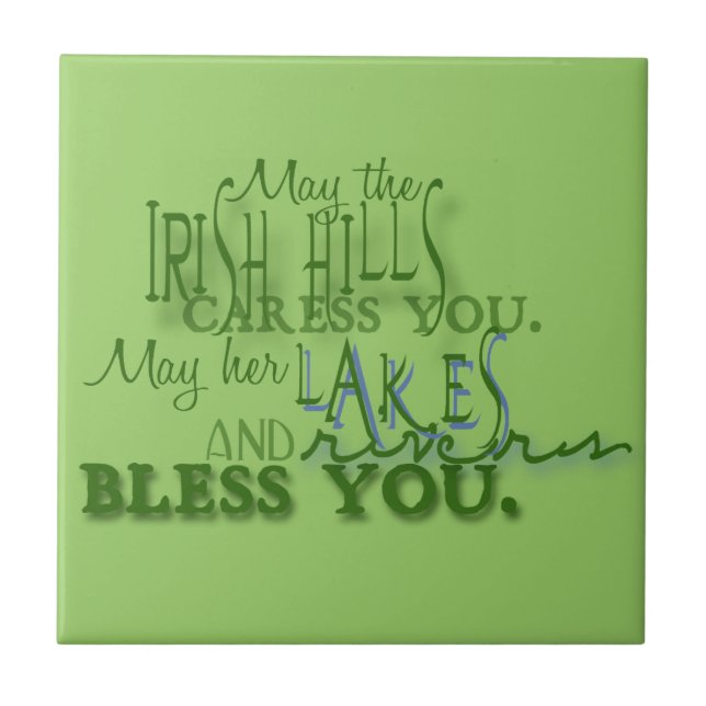 Irish Hills Blessing Ceramic Tile (Front)