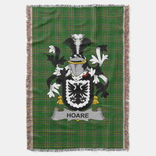 Irish Hoare Coat of Arms Family Crest Ireland Throw Blanket