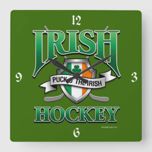 Irish Hockey Square Wall Clock