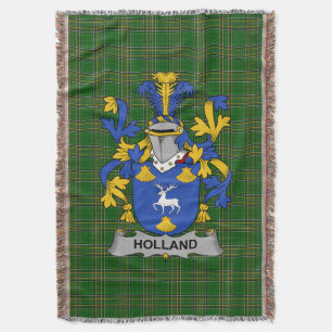 Irish Holland Coat of Arms Family Crest Ireland Throw Blanket