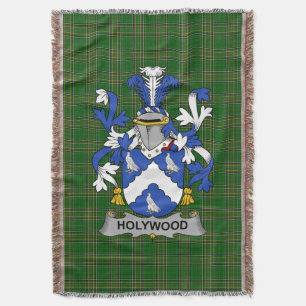 Irish Holywood Coat of Arms Family Crest Ireland Throw Blanket