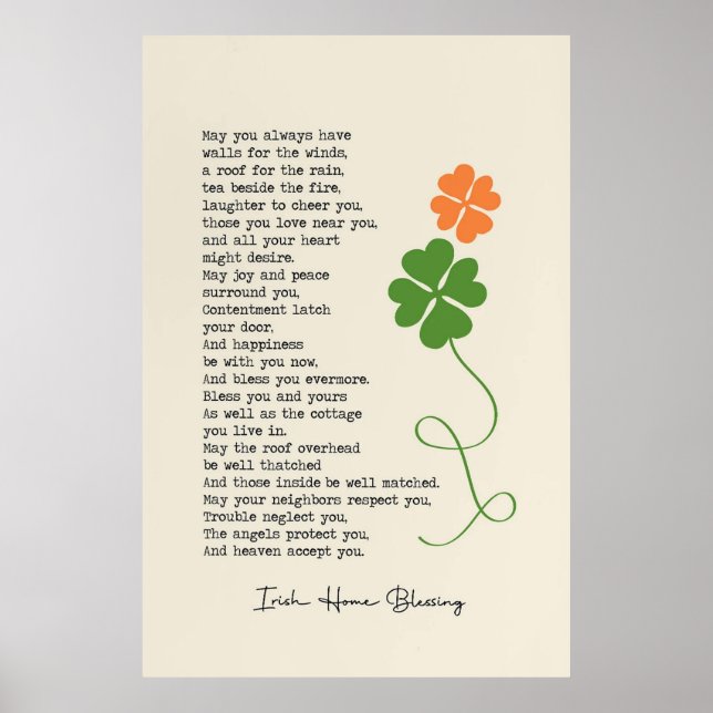 Irish Home Blessing Poster (Front)