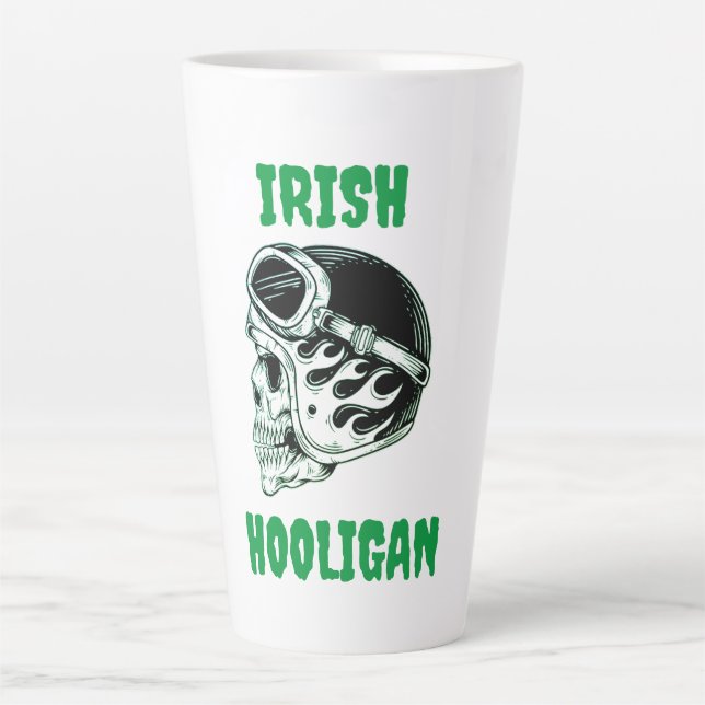 Irish Hooligan Biker Latte Mug (Front)