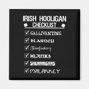 Irish Hooligan Checklist Shenanigan Malarkey St Pa Magnet