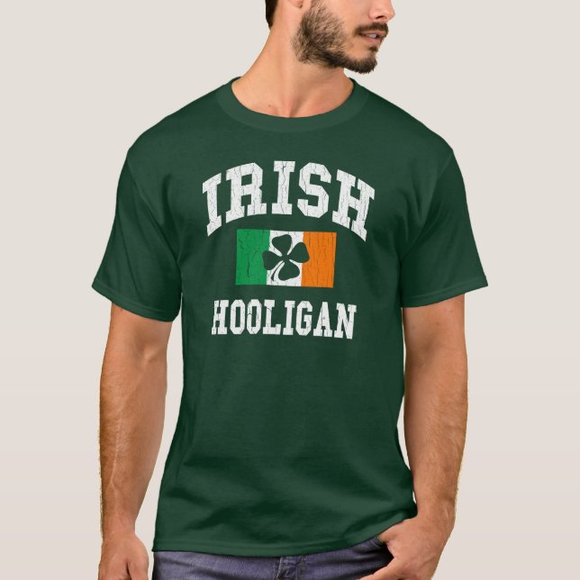 Irish Hooligan Distressed Design T-Shirt (Front)